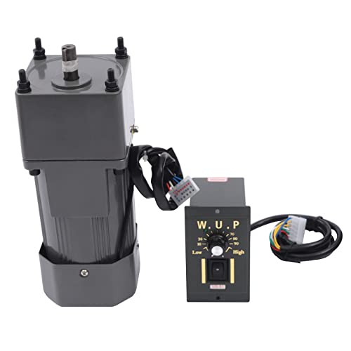 HUSPOO Getriebemotor Elektromotor Wechselstrom AC 220V 90W Motor mit Einstellbarer Drehzahl Stufenlos Regelbarer Frequenzumrichtermotor mit Getrieberegler und Halterung 1: 20K (20K) von HUSPOO