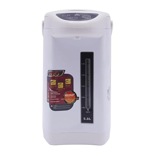 Heißwasserspender, 5.8L 750W Edelstah Wasserkocher Thermoskanne Tastensteuerung Wassertank für Zuhause, Schule, Büro, Hotel (Weiß) von HUSPOO