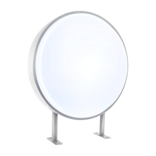 LED Leuchtkasten - Rund Doppelseitige Wasserdichte Lightbox | Leuchtschild | Wasserdichte | Circular Projektion Blank Beleuchtet Leuchtreklame | für Restaurants Imbissbuden Geschäfte (60CM) von HUSPOO