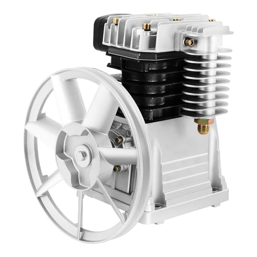 Luftkompressor Pumpenkopf - 3PS 250L/min Motoren Kolben Zylinder Kompressor Aggregat | Max. Druck 1,0mpa | Einstufiger Zweizylinder-Luftkompressor-Pumpenkopf | Motorkopf-Luftwerkzeug von HUSPOO