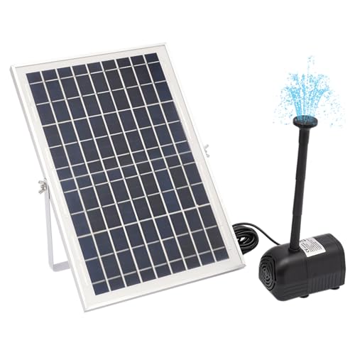 Solar Springbrunnen 10W, 1000L/H Solar Teichpumpe mit Solar Panel, Solar Wasserpumpe Fountain Gartenteich Pumpe für Gartenteich, Vogel-Bad, Fisch-Behälter von HUSPOO
