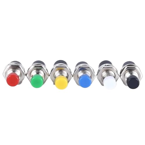 1/6 PCS,7MM,Mini Round Momentary Push Button Switch Press The Self-Reset,Normally Open 1NO,Normally Closed 1NC,Micro Switchs(Random Color,6PCS) von HUSXWKDQP