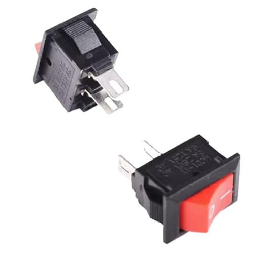10pcs KCD11 Rocker Switch 10 * 15mm Mini Push Button Switch ON-OFF/ON-OFF-ON 2 Pins / 3 Pins 3A 250VAC / 6A 125VAC(Red 2P2T) von HUSXWKDQP