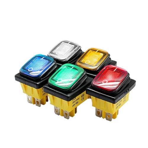 16A 250VAC Waterproof kcd4 on off on-on momentary rocker switch IP67 dpst switch dpdt led lamp illuminated switch(RED_ON_12V LED) von HUSXWKDQP