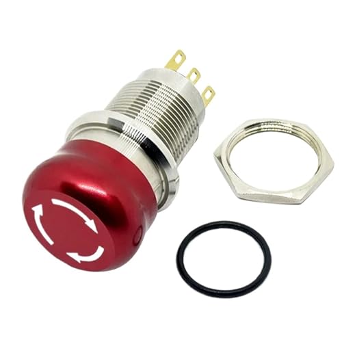 16mm 19mm 22mm Emergency Stop Switch mushroom push button stop switch 1no1nc 2no2nc latching switch on off(19mm round,2NO2NC) von HUSXWKDQP