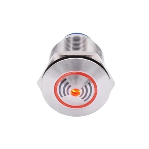 19mm 22mm Waterproof Flash Led Metal Stainless Steel Buzzer Switch 12V 24V 220V Flashing Indicator Alarm Loud Sound Red Buzzer(19mm,RED LED_AC DC 24-220V) von HUSXWKDQP