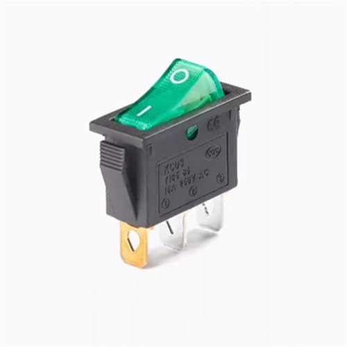 1PCS KCD3 Rocker Switch ON-OFF ON-OFF-ON 2 Postion 3 Pins Electrical equipment With Light Power Switch 16A 250V / 20A 125V AC(Green Light 3P2T) von HUSXWKDQP