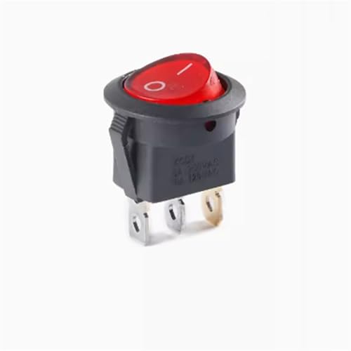 1pcs 20mm Round Rocker Switch Square 6A 250V 10A 125V 3/4 Pin ON OFF Round Switch(Red light 3P2T) von HUSXWKDQP