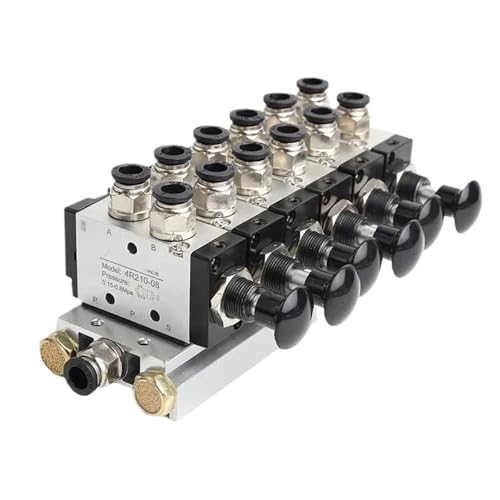 4R210-08 2F-10F Manual valve 2 Way 5 Position Push and pull Pneumatic switch of directional valve Combination Valve Manifold(10 in 10 out,6 Stations) von HUSXWKDQP