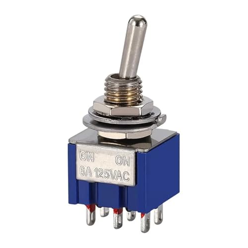 5/10 PCS,Toggle Switches,Deep Blue,Mini,6 Pin,ON-ON/ON-OFF-ON,DPDT,Power Switch Button,3A/250V,6A/125V AC,MTS-202,Switch(MTS-202,5Pcs) von HUSXWKDQP