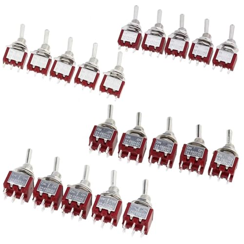 5Pcs Miniature Toggle Switch Single Pole Double Throw ON-OFF-ON/ON-ON 120VAC 6A 1/4 Inch Mounting MTS-102 103 202 203(MTS-203) von HUSXWKDQP