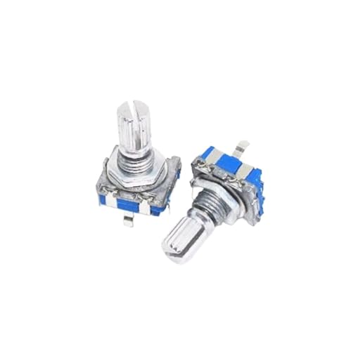 5pcs 360 Degree Rotary Encoder EC11 Push Button 5pin Handle 15/20mm Long(Blue,20mm half handle) von HUSXWKDQP