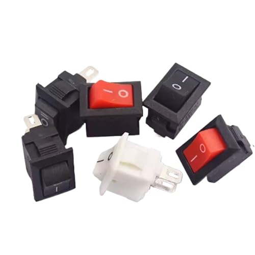 5pcs KCD1 15 * 21mm 2Pin Boat Rocker Switch 6A-10A 125V 250V KCD1 Snap-in On/Off Rocker Switch(Red) von HUSXWKDQP