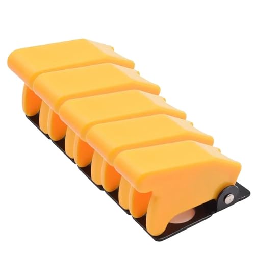 5pcs Safety Dustproof 12mm Toggle Switch Flip Up Cap Dust Cover Guard for Auto Car Boat Truck Aircraft Light Red Black Green(Yellow Cover) von HUSXWKDQP