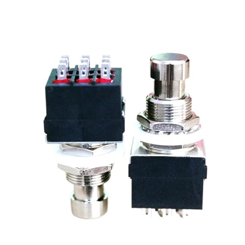 9 pin 3pdt latching guitar switch Guitar Effects Pedal Box Stomp Foot True Bypass(Gold) von HUSXWKDQP