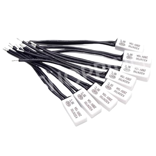 Ceramic Thermostat KSD9700 50Pcs Temperature Control Switch Overheat Protector 40C To 240C 45C 50C 55C 60C 65C 5A 12V 24V DC(Normally open-105C) von HUSXWKDQP
