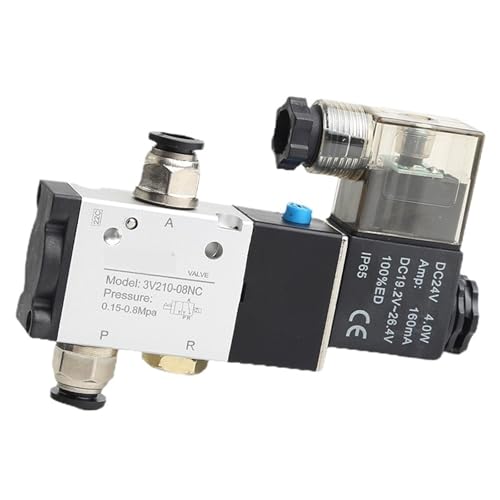 Closed pneumatic Air solenoid valve 3V210-08-NC DC24V AC220V normally open 3V110-06-NO 3V210-08 3V310-10 3V410-15(3V210-08-NC AC220V,With 4mm fittings) von HUSXWKDQP