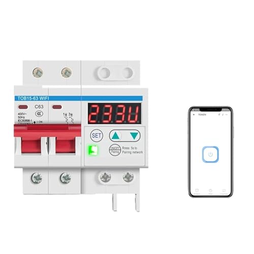 HUSXWKDQP Din Rail WiFi Circuit Breaker Smart Switch Fernbedienung von Ewelink mit Über- und Unterspannungsschutz LCD-Display von HUSXWKDQP