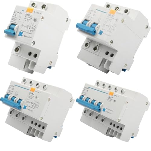 HUSXWKDQP Fehlerstromschutzschalter DPNL DZ47LE-63 1P+N 2P 3P+N 4P 20A 230V 50Hz 60Hz mit Überstromschutz und Leckschutz (1P N, 32A) von HUSXWKDQP