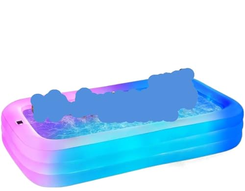 Inflatable Pool with Lights, 130"x72"x22" Solar Inflatable Swimming Pool with Air Pump for Kids, Adults, Family, 7 Color Large B Inflatable Pool with Lights, 130"x72"x22" Solar Inflatable Swimming Pool with Air Pump for Kids, Adults, Family, 7 Color Large B von HUSXWKDQP