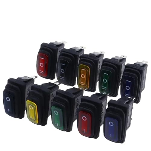 KCD3 Waterproof Rocker Switch ON-OFF/ON-OFF-ON 3Pin,2/3 Position,Electrical Equipment With Lighting Power,15A 250VAC/20A 125VA(ON-OFF-ON RED) von HUSXWKDQP