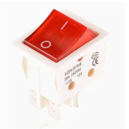 KCD4 Electric Welding Machine Switch Rocker 25x31mm ON-OFF 2 Position Switch 30A 250V 4PIN With Light(4P2T W red light) von HUSXWKDQP