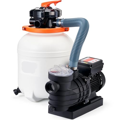 Sand Filter Pump 12/14/16 inch Swimming Pool Pumps System&Filters Combo Set for Domestic and Commercial Above Ground Pools(3000GPH 0.5HP 12in) von HUSXWKDQP