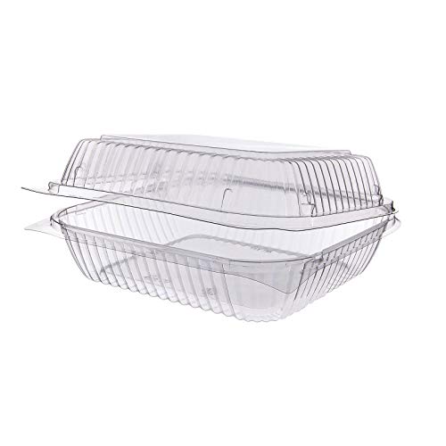 200 Stück Klappbox transparent aus PET rechteckig 2700 ml | 215 x 195 x 85 mm Snackbox | Einweggeschirr | HUTNER von HUTNER
