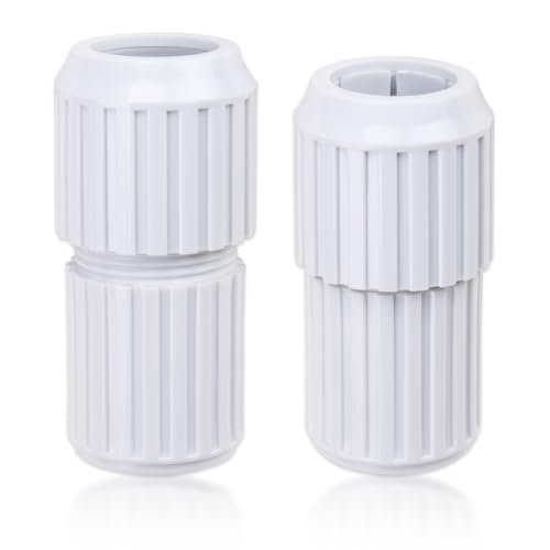 HUTRADE 2 Stück Weiße Pool-Teleskopstangen Verbindungsstücke mit Nockenschloss (Cam Lock) | Doppelnippel Ersatzteil | Passend für 32 bis 28 mm Starke Teleskopstange von HUTRADE