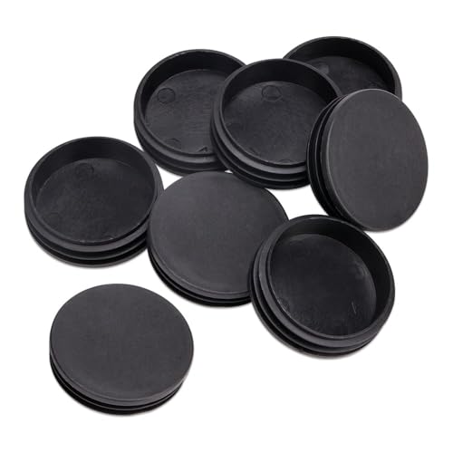 HUTRADE 8 Stück Lamellenstopfen Rund 6cm (60mm) Kunststoff Push-In Rohrendkappen für Rohrpfosten, Stühle, Möbel, Runde Metallrohre Schutz Dekokappen von HUTRADE