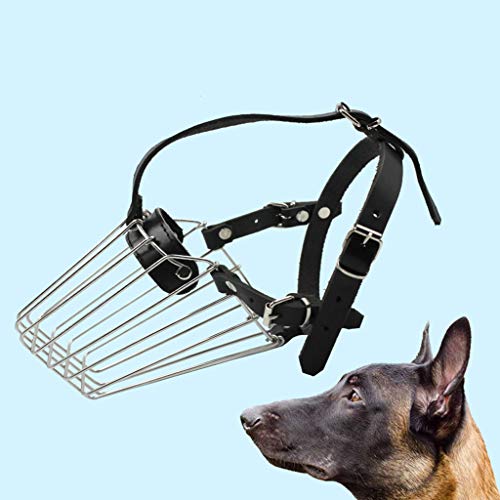HUTRADE Hundemaulkorb Edelstahlkorb Pet Maske for Schäferhund Malinois Und Rottweiler Mund-Abdeckung for Biting Chewing Barking von HUTRADE