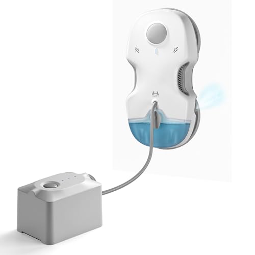 HUTT S7 Plus Fensterputzroboter mit Akku Abnehmbarer (Etwa 60 Min Reinigung) 5500Pa, 3D Schwebendes Doppelantrieb, Automatischer Fensterputzer Elektrisch Sprühfunktion 80ml Tank HUTTHINK5.0, Koffer von HUTT
