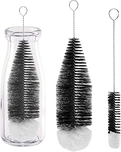 Flaschenbürste 2 Stück, Sodastream Universal Flaschen Reinigungsbürste, Flaschenreiniger Bürste für Glaskaraffe, Sodaflaschen, Babyflaschen, Trinkflaschen (Schwarz Weiß) von HUTVD