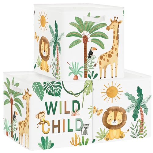 HUUMONSS 30cm Aufbewahrungsbox 3 Stück Boho Tier Giraffe Löwen Aufbewahrungskorb Kinder Falt Tropische Blätter Palmen mit Griffen Aufbewahrungswürfel Organizer für Spielzeug Bücher Kleidung HUUMONSS 30cm Aufbewahrungsbox 3 Stück Boho Tier Giraffe Löwen Aufbewahrungskorb Kinder Falt Tropische Blätter Palmen mit Griffen Aufbewahrungswürfel Organizer für Spielzeug Bücher Kleidung von HUUMONSS