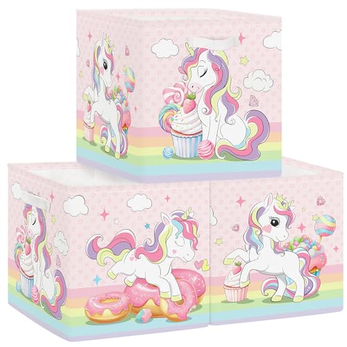 HUUMONSS 30cm Aufbewahrungsbox 3 Stück Einhorn Regenbogen Aufbewahrungskorb Kinder Falt Desserts Macaron mit Griffen Aufbewahrungswürfel Organizer für Spielzeug Bücher Kleidung HUUMONSS 30cm Aufbewahrungsbox 3 Stück Einhorn Regenbogen Aufbewahrungskorb Kinder Falt Desserts Macaron mit Griffen Aufbewahrungswürfel Organizer für Spielzeug Bücher Kleidung von HUUMONSS