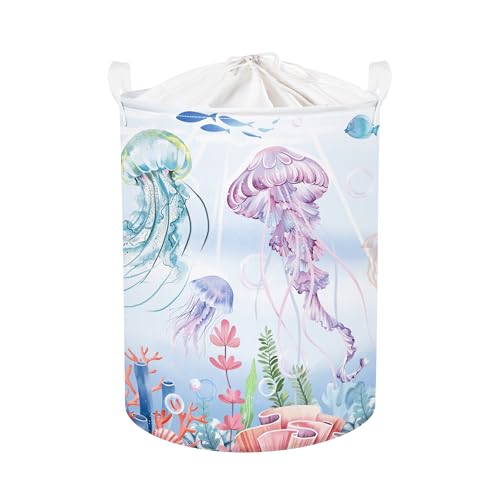 HUUMONSS Meerestiere Kinder Wäschekorb Faltbar für Jungen Mädchen Groß Kleidung Spielzeug Aufbewahrungskorb für Kinderzimmer Bad, Buntes Quallen, 63L HUUMONSS Meerestiere Kinder Wäschekorb Faltbar für Jungen Mädchen Groß Kleidung Spielzeug Aufbewahrungskorb für Kinderzimmer Bad, Buntes Quallen, 63L von HUUMONSS
