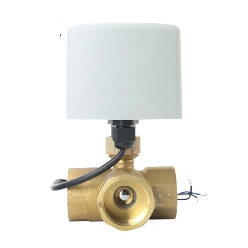 HUUOQIWY 1/2 "3/4" 1 "DREI-Wege-Motorkugelhahn 220 V 12 V 24 V 3-Draht 2 Steuerung Messing Elektrischer Kugelhahn Großes Drehmoment(24VAC,0.5 Inch) von HUUOQIWY