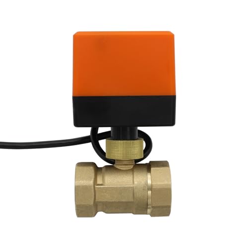 HUUOQIWY AC220V AC24V DC24V DC12V Gewinde Messing Kugelhahn Motorisierter Kugelhahn Elektrischer Kugelhahn Zweiwegeventile DN25(DC12V) von HUUOQIWY