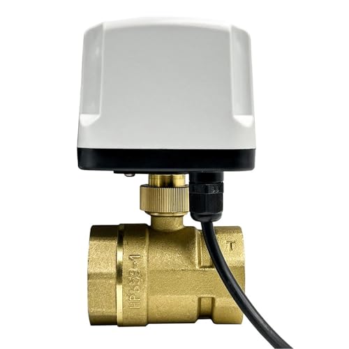 HUUOQIWY DN32 1/2 "3/4" 1 "1-1/2" 2 "IP65 Wasserdicht Motorisierte Kugelhahn 220V 12V 24V Messing Elektrische Kugelhahn Big Drehmoment Metall Motor(24VDC-CR03) von HUUOQIWY