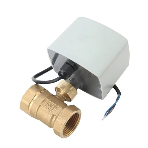 HUUOQIWY DN50 1/2" 3/4" 1" Motorisierter Messing-Kugelhahn 220V 12V 24V 3-Draht 2 Steuerung Elektrischer Messing-Kugelhahn mit großem Drehmoment Metallmotor(24VAC) von HUUOQIWY