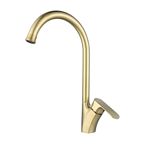 HUUOQIWY Küchenspüle Wasserhahn aus gebürstetem Gold Einhebelmischer for heißes und kaltes Wasser 360 Grad drehbar Küchenspüle Waschbecken Wasserhahn Wasserhahn(3 UK) von HUUOQIWY