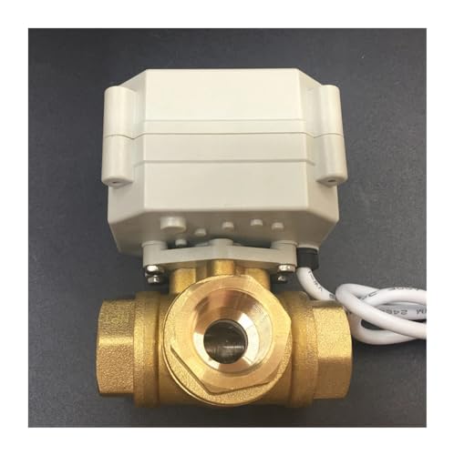 HUUOQIWY TF15-BH3-A DC12V DC24V 2/3/5/7 Drähte 3-Wege-T/L-Typ Messing 1/2'' DN15 Horizontales elektrisches Kugelventil for Wassersteuerungssystem(12VDC-CR501) von HUUOQIWY