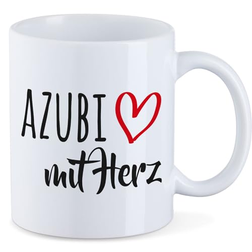 HUURAA Kaffeetasse Azubi mit Herz Keramik Tasse 330ml mit Motiv Geschenk Idee für die tollsten Menschen von HUURAA