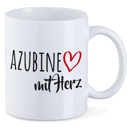 HUURAA Kaffeetasse Azubine mit Herz Keramik Tasse 330ml mit Motiv Geschenk Idee für die tollsten Menschen von HUURAA