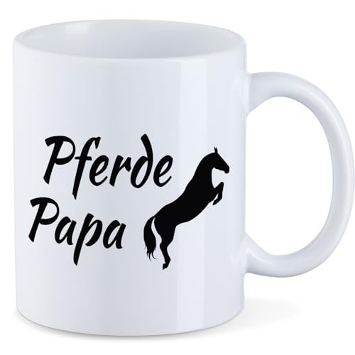 HUURAA Kaffeetasse Pferdepapa Silhouette Keramik Tasse 330ml mit Motiv Geschenk für alle Pferdemenschen von HUURAA