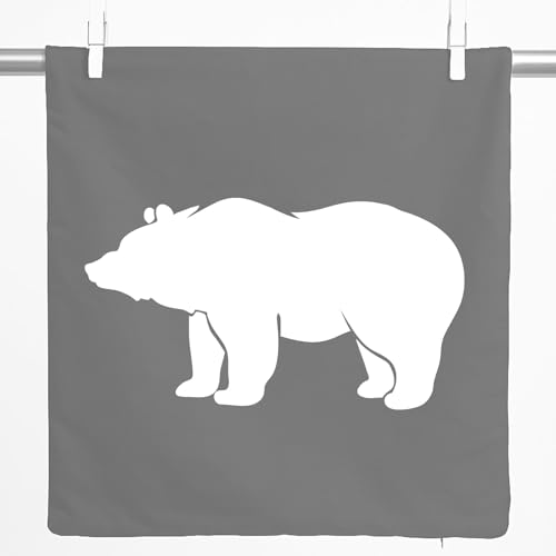 Huuraa Zierkissenbezug Bär Silhouette Geschenk 40x40cm Steel Grey Baumwolle Bär Dekoration Huuraa Zierkissenbezug Bär Silhouette Geschenk 40x40cm Steel Grey Baumwolle Bär Dekoration von Huuraa