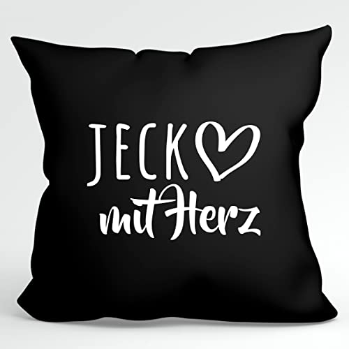 HUURAA Kissen Jeck mit Herz Deko Kissenbezug ohne Füllung 40x40cm Black mit Motiv für die tollsten Menschen Geschenk Idee für Freunde und Familie von HUURAA