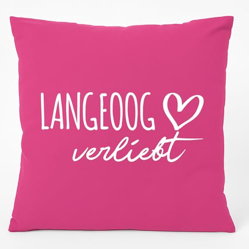 Huuraa Couchkissen Langeoog verliebt Geschenk 40x40cm mit Füllung Fuchsia Baumwolle Langeoog Souvenir Huuraa Couchkissen Langeoog verliebt Geschenk 40x40cm mit Füllung Fuchsia Baumwolle Langeoog Souvenir von Huuraa