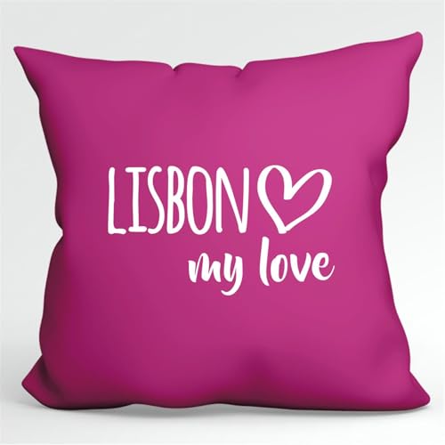 Huuraa Couchkissenbezug Lisbon My Love Geschenk Sofakissenbezug Fuchsia 40x40cm Baumwolle Lisbon Geschenkidee Huuraa Couchkissenbezug Lisbon My Love Geschenk Sofakissenbezug Fuchsia 40x40cm Baumwolle Lisbon Geschenkidee von Huuraa