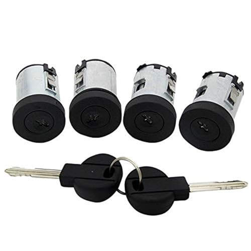HUVNEXA Türschlosszylinder-Set 9170.AY 4162C9, for Fiat, Scudo, for Citroen, XM Xantia Synergie Dispatch Jumpy 1995-2007 (Farbe: 2-teiliges Zylinderschloss) Autotürschlossriegel(BLACK 4pcs Barrel) von HUVNEXA